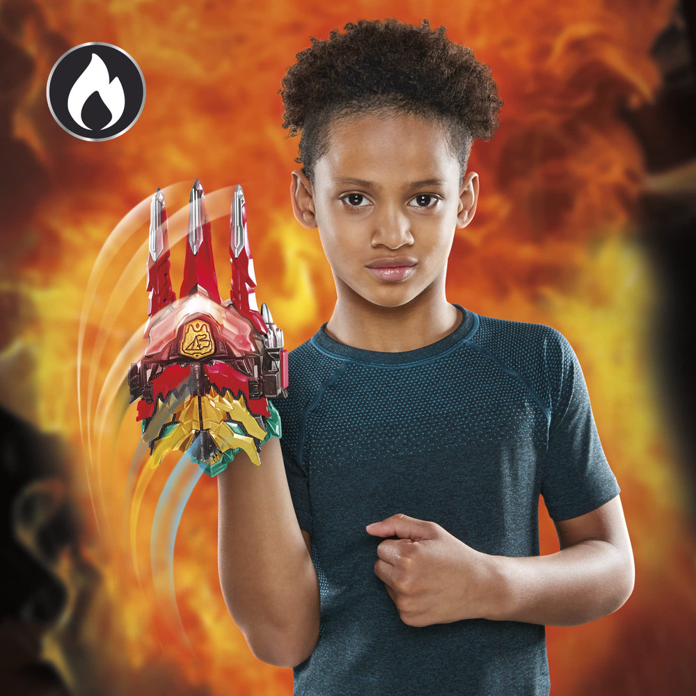 Close-up of fire, lightning, and ice cues from the Morpher