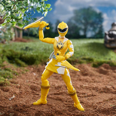 Power Rangers Dino Thunder Yellow Ranger figure on display ready pose.