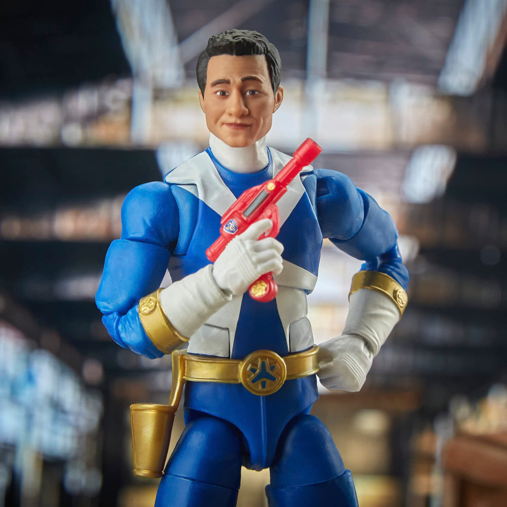 Power Rangers Lightning Collection Blue Ranger helmeted head swap option for display