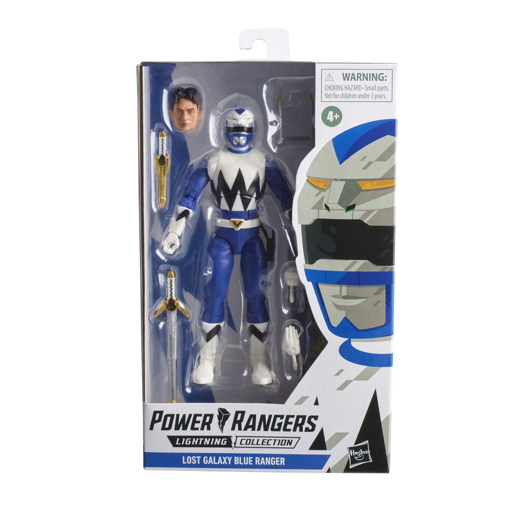 Power Rangers Lightning Collection Lost Galaxy Blue Ranger helmeted head for authentic display