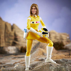 Power Rangers Lightning Collection Space Yellow Ranger display-friendly figure with swappable heads.