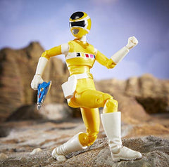 Power Rangers Lightning Collection Space Yellow Ranger pose-ready figure for shelf display.