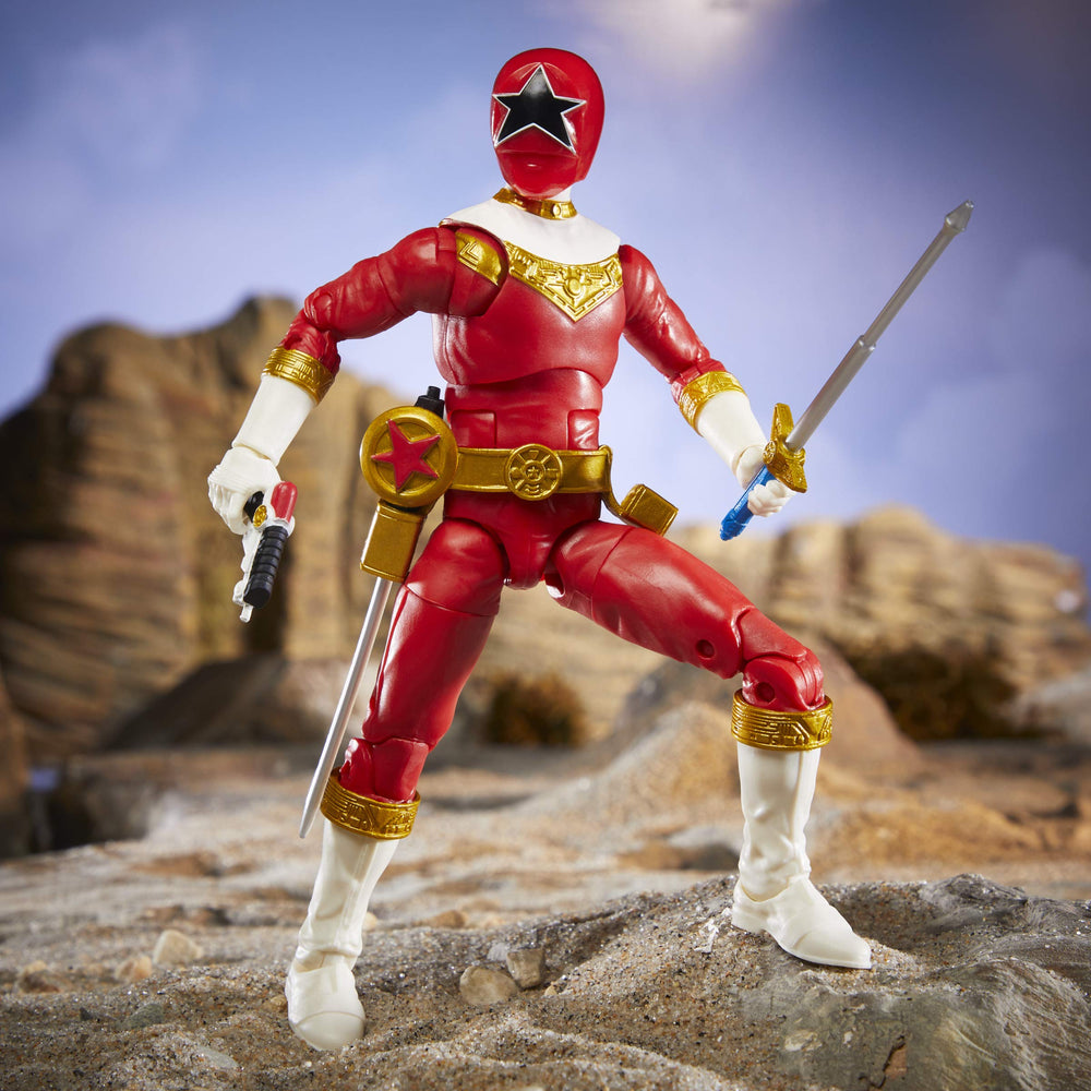 Power Rangers Lightning Collection Zeo Red Ranger extra hands expand posing options.