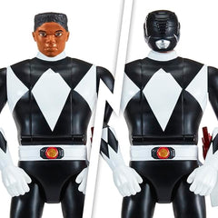 Power Rangers Mighty Morphin Re-Ignition Black Ranger figure, morph-ready pose and silhouette