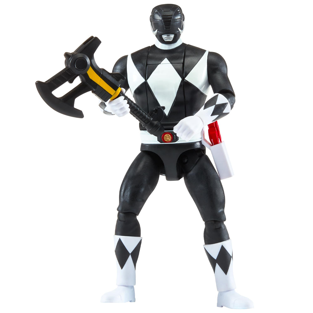 Power Rangers Mighty Morphin Re-Ignition Zack figure front pose, authentic detail for collectors