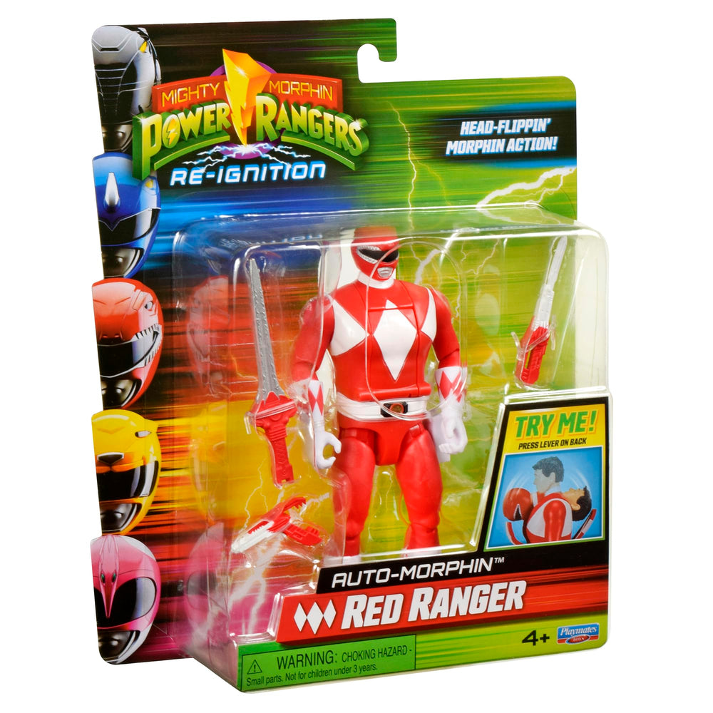 Red Ranger figure poses easily for action-style photos.