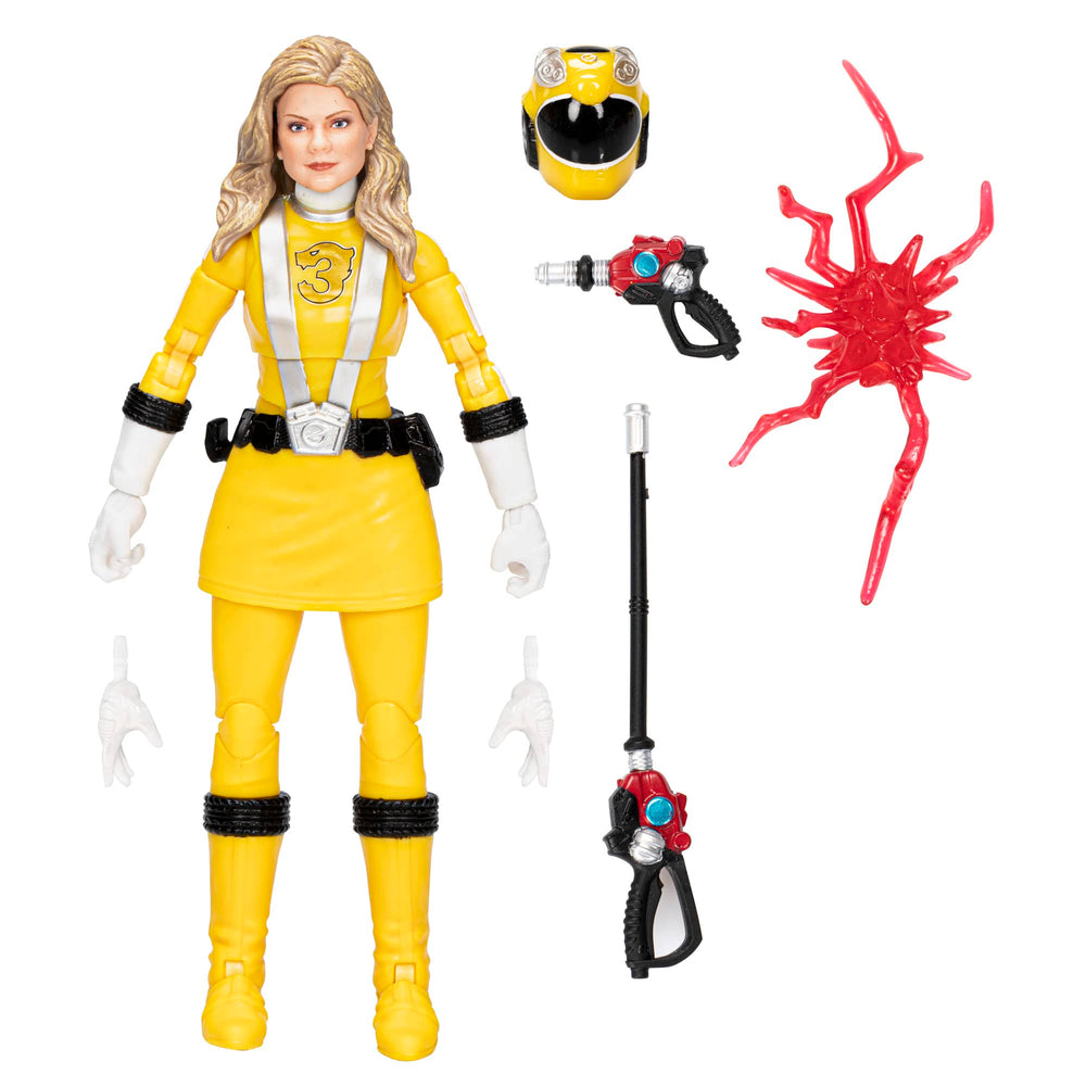 Power Rangers RPM Yellow Ranger figure in dynamic pose for display and play