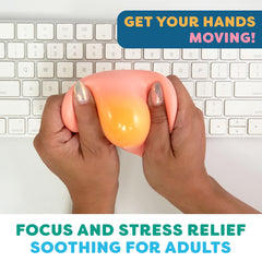 Power Your Fun Arggh Calm blue color-changing mini stress ball to ease tension.