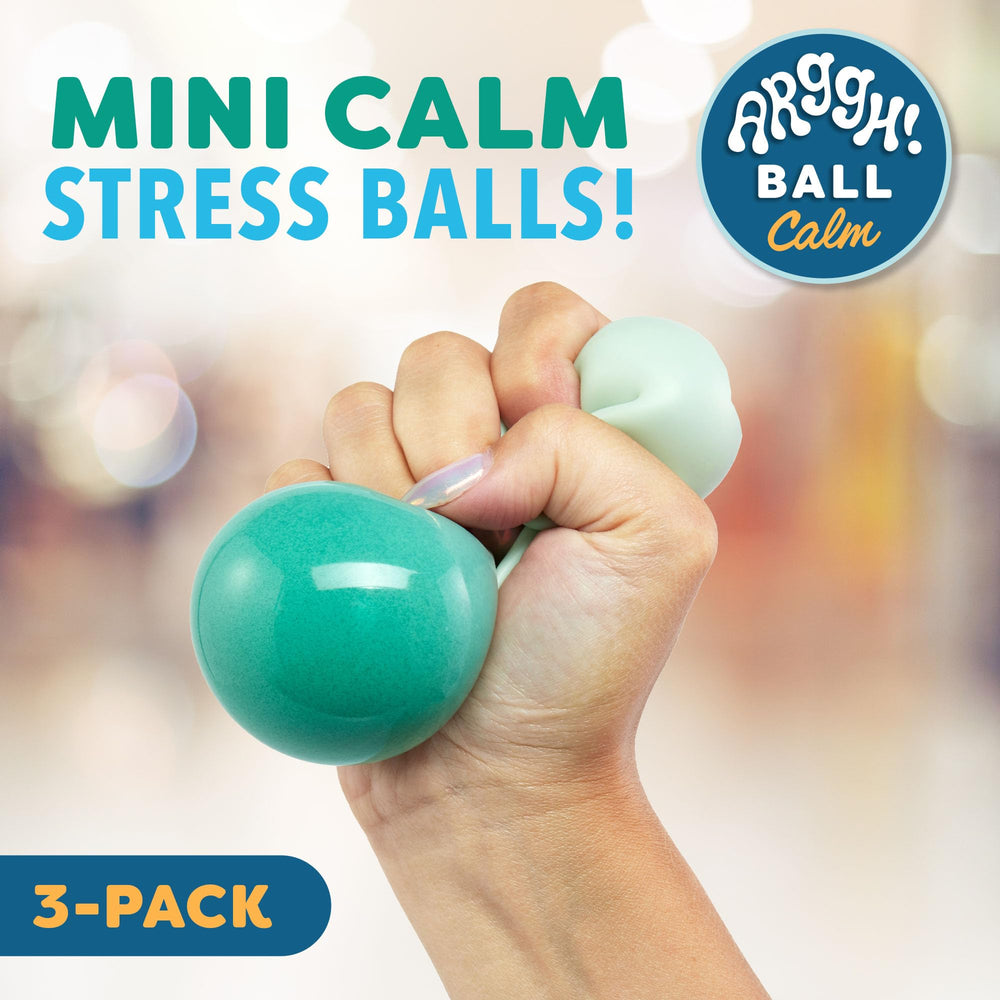 Power Your Fun Arggh Calm orange color-changing mini stress ball for desk relaxation.