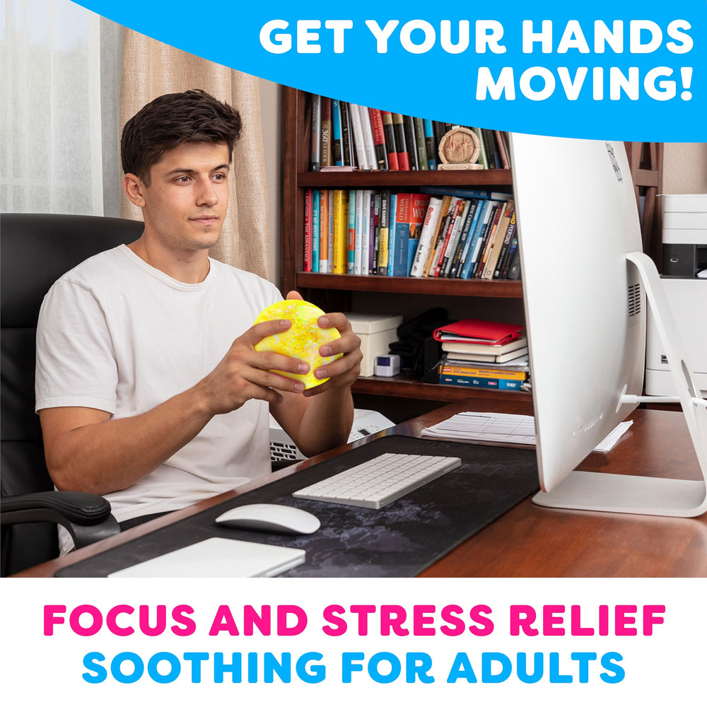 Kids using Arggh stress ball for tactile fun and gentle focus.