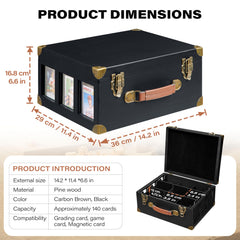 Poyilooo box interior with dividers helps organize 140+ graded cards neatly.