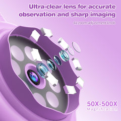 Pozifu Kids Microscope 50x-500x magnification captures tiny textures clearly