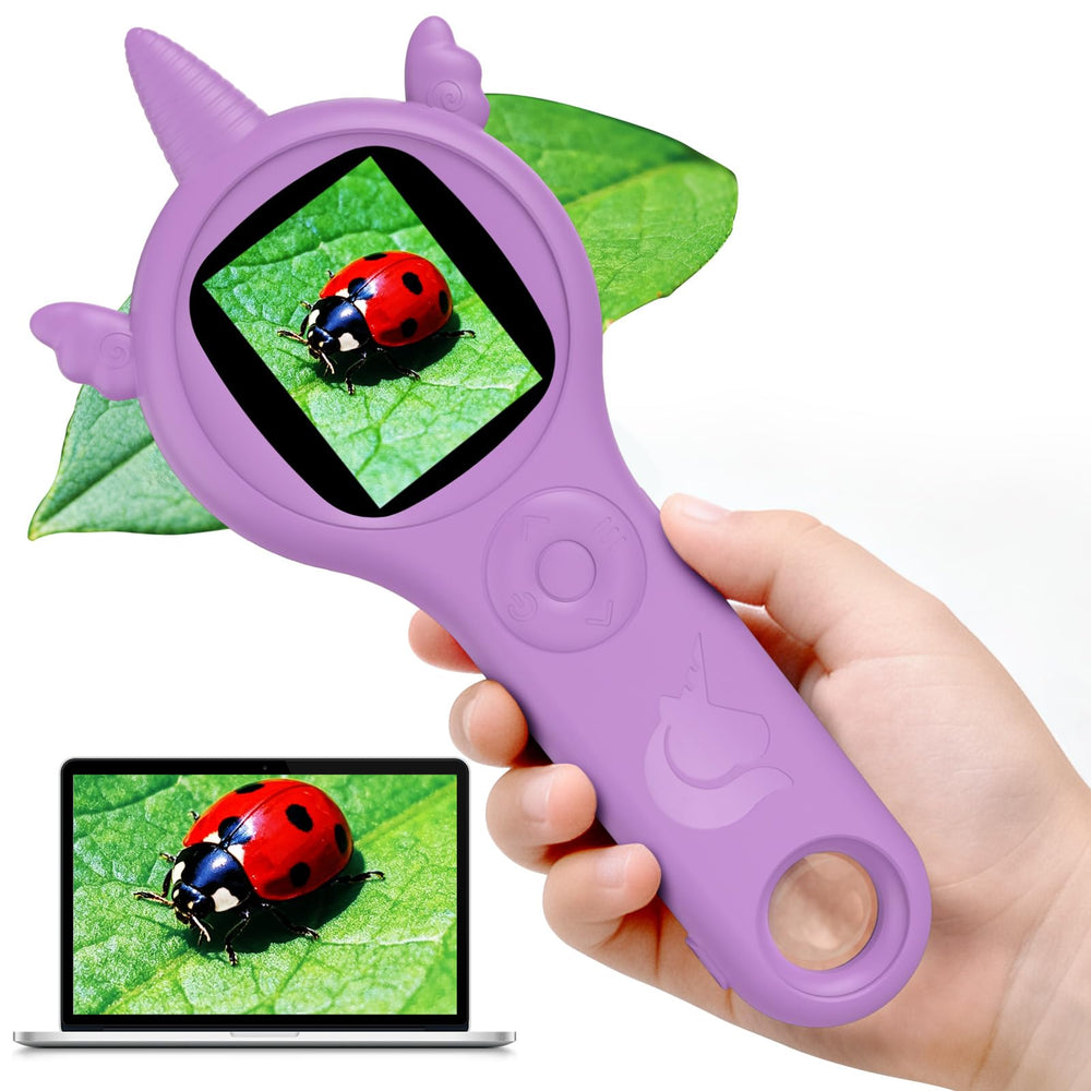 Pozifu Kids Microscope compact 2-inch screen enables easy on-the-go viewing