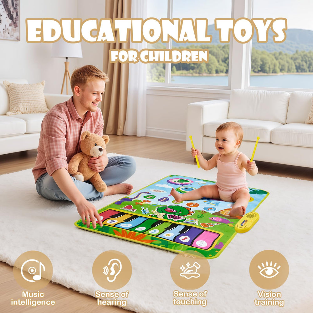 POZMTIORE Baby Musical Play Mat easy control panel—simple button use for little hands.