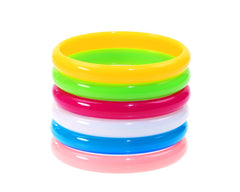 PPhtony resin bracelets six-piece set front view for retro party styling and lightweight wear
