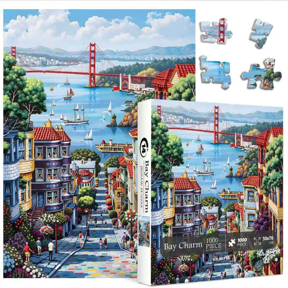 PPuzzling American landscape puzzle 1000 pieces shows Bay Area panorama for home decor