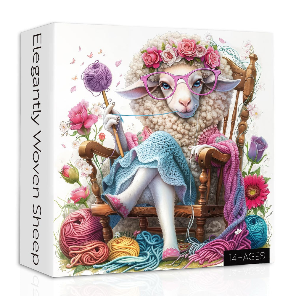 PPuzzling animal sheep puzzle, 1000 pieces, calming and engaging for adults.