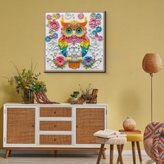 PPuzzling Bright colors owl puzzle invites focus and a satisfying completed scene