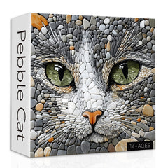 PPuzzling Cat Puzzles 1000 pieces with stone mosaic cat for immersive challenge