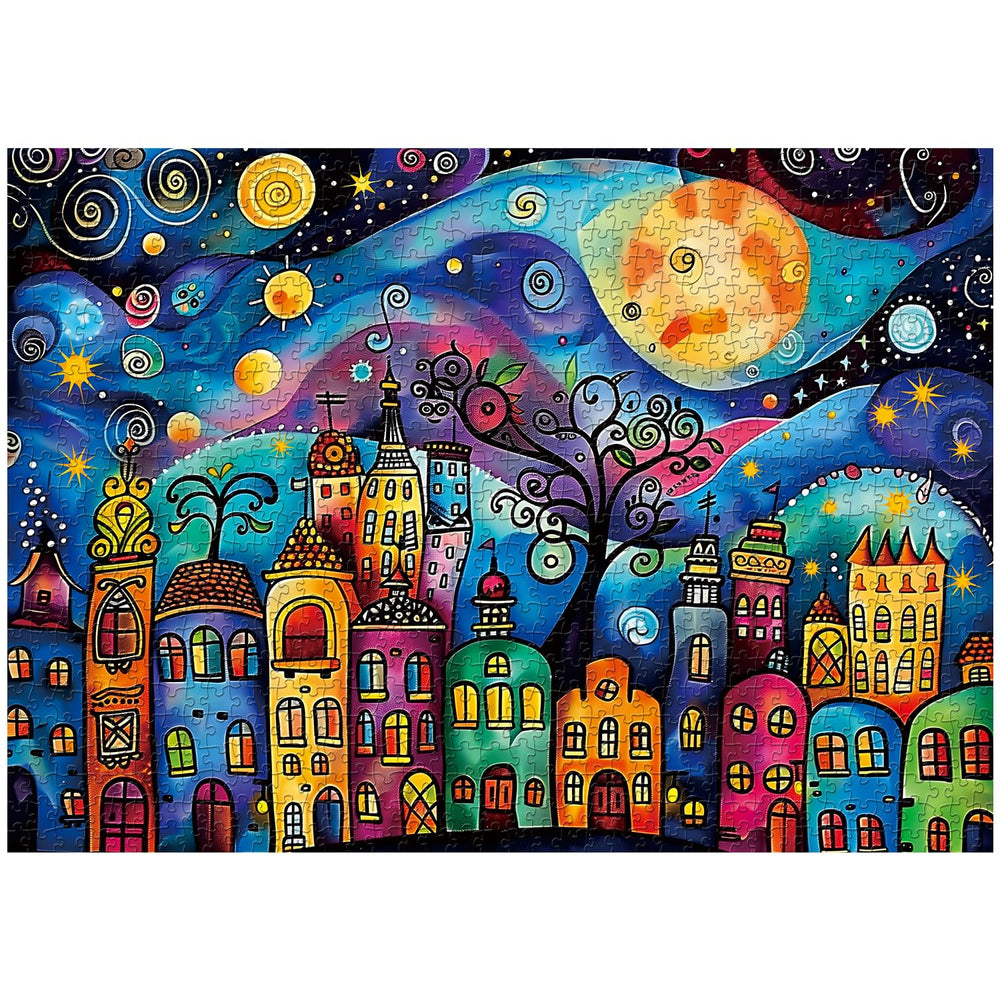 PPuzzling Colorful Houses Puzzle packaging box—premium gift-ready presentation.