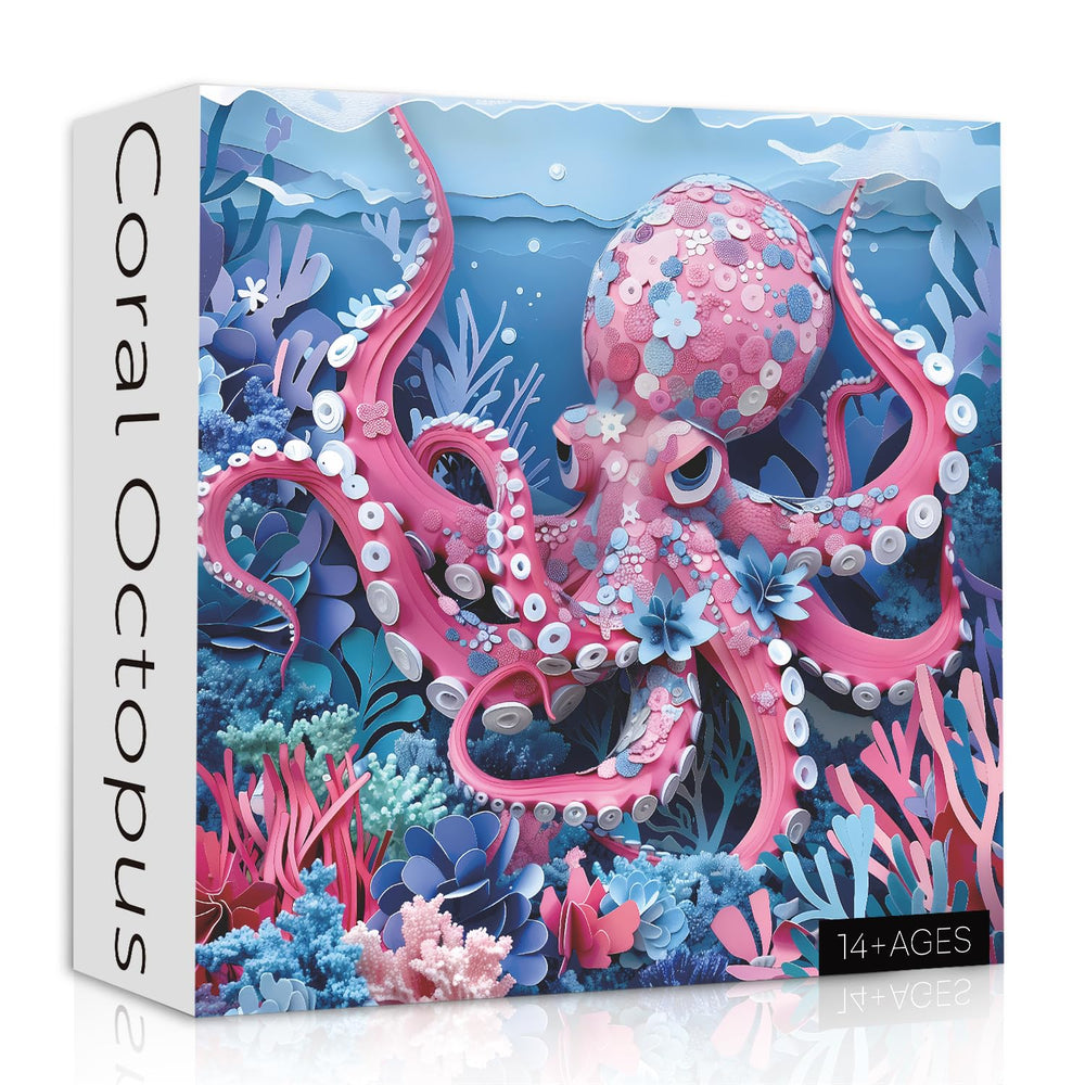 PPuzzling deep blue sea puzzle scene with octopus and corals for vivid complexity.