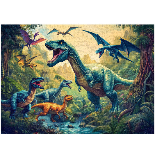 PPuzzling Dinosaur World puzzle box packaging for adults