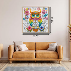 PPuzzling Floral owl illustration wall art adds color and charm to your living space