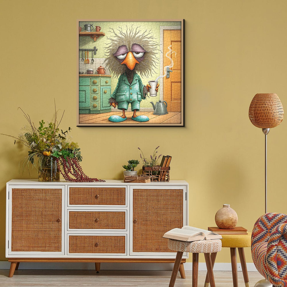 PPuzzling soft tone scene provides a warm vibe for evenings at home while puzzling