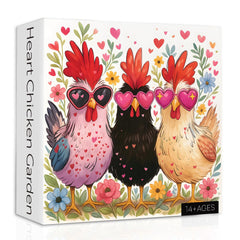 PPuzzling funny chicken puzzle 1000-piece box and poster, ideal for a satisfying start-to-finish experience