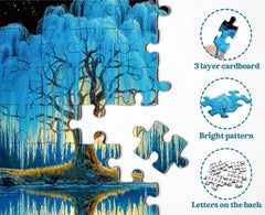 PPuzzling Magic Starlight Tree of Life puzzle precision-cut pieces deliver satisfying fit.