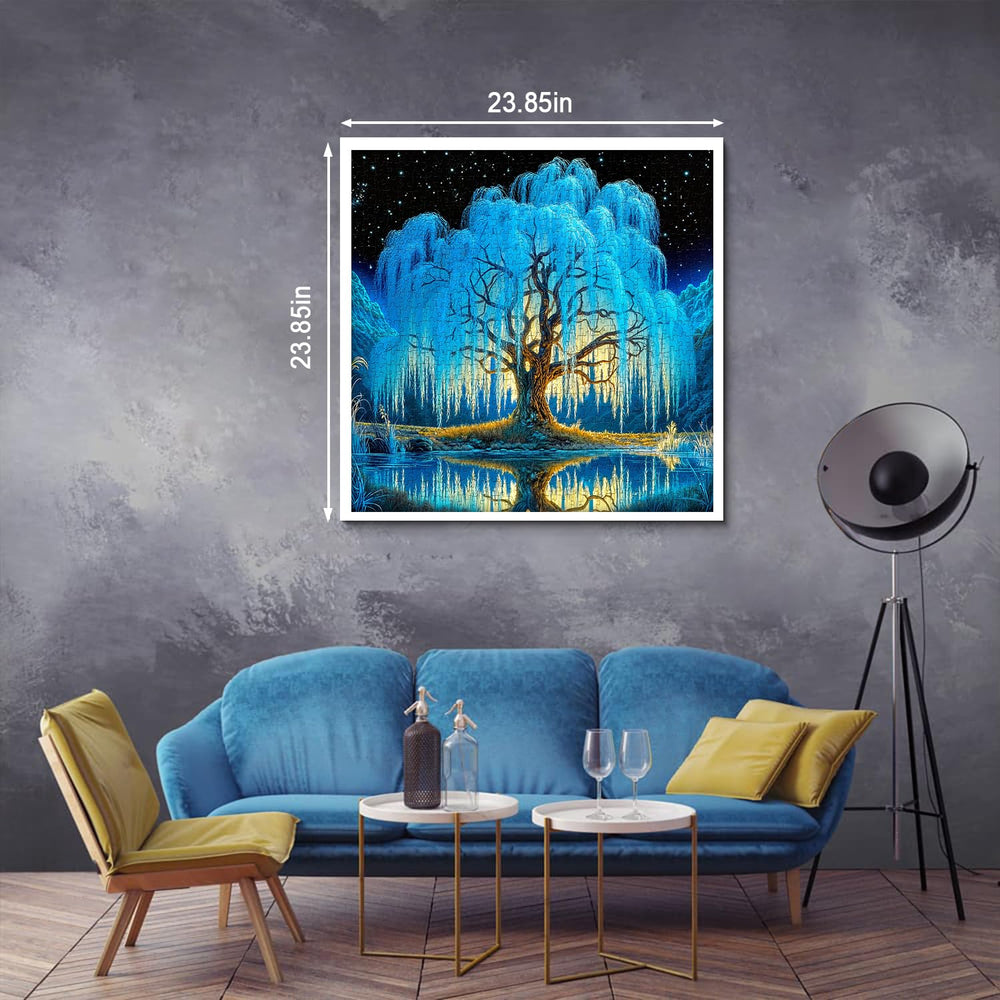 PPuzzling Magic Starlight Tree of Life puzzle thick cardboard backing supports easy handling.