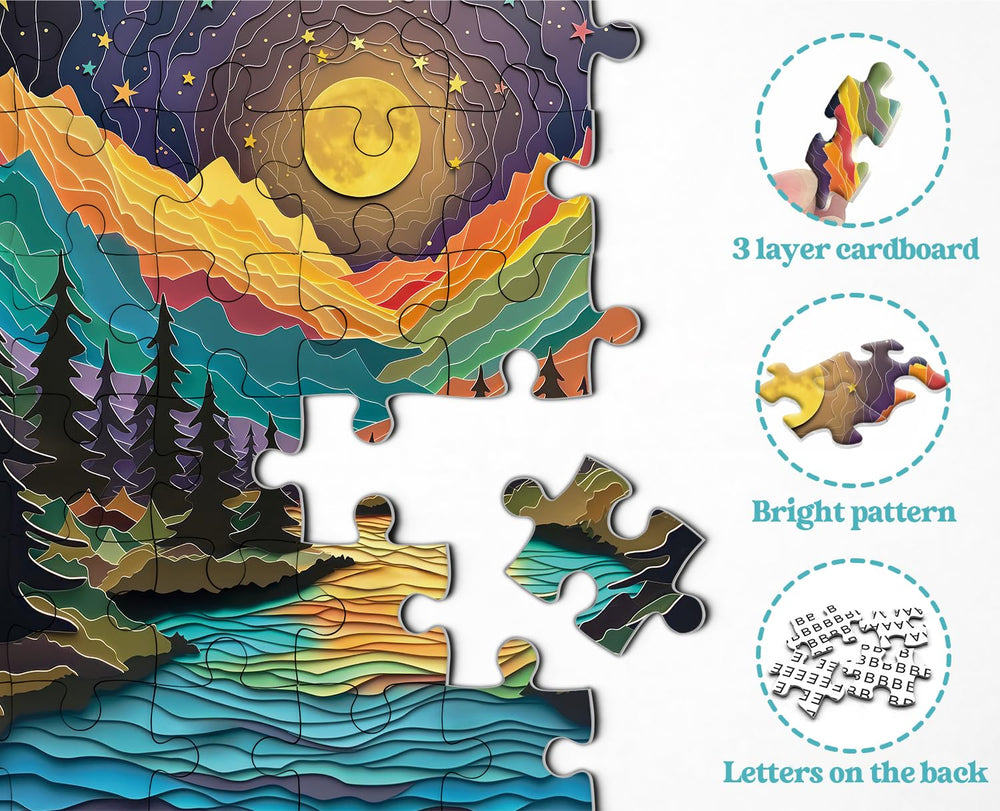 PPuzzling Starry Night gradient sky details highlight immersive colors