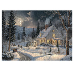 PPuzzling Moonlit Snowy Night poster reference helps solving with a high-resolution guide