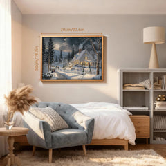 PPuzzling Moonlit Snowy Night 1000-piece puzzle close-up showcases texture and color depth