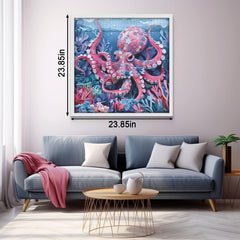 PPuzzling octopus wall art becomes sea-inspired decor when finished.
