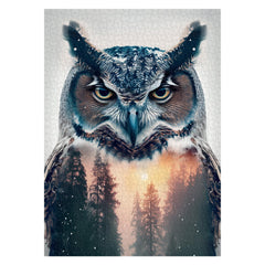 PPuzzling Owl Puzzles 1000 pieces with poster box, ideal for relaxation and display