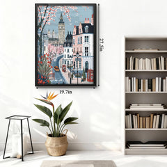 PPuzzling Pastel London architecture puzzle ideal for wall art after completion.