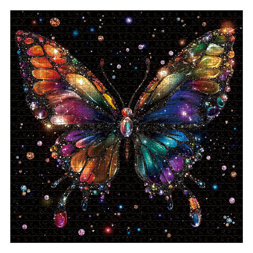 PPuzzling Rainbow Crystal Wings highlights colorful facets that catch light, enhancing visual appeal during assembly.