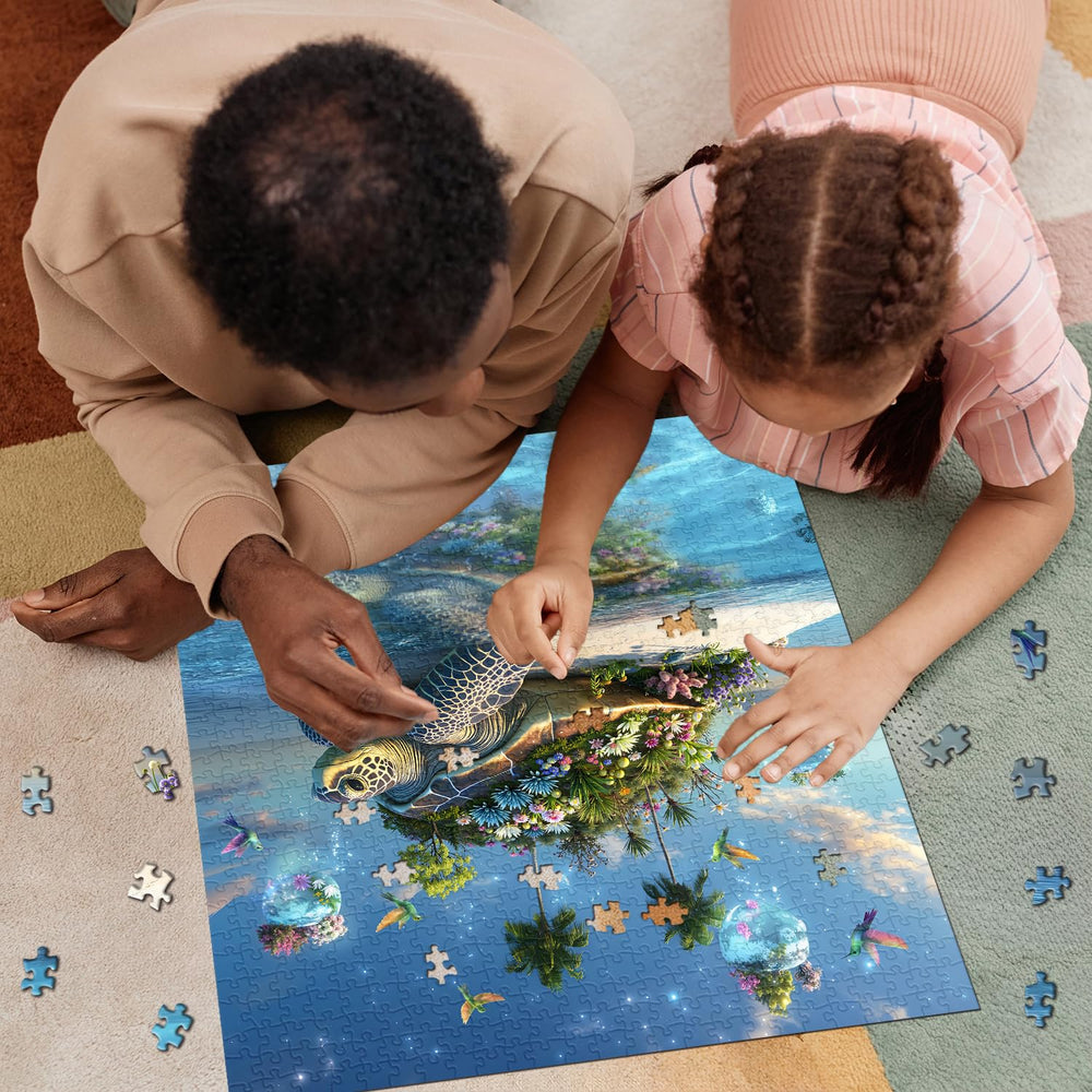 PPuzzling Sea Turtle Puzzle flying fish add lively motion to scene