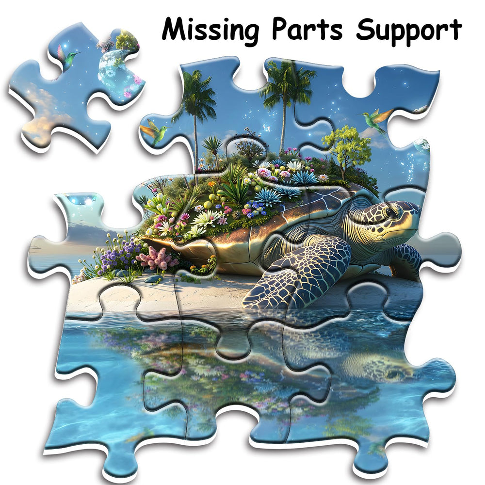 PPuzzling Sea Turtle Puzzle wall art display as decorative centerpiece