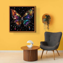 PPuzzling shimmering wings on black background create a dramatic, gallery-worthy visual during play.