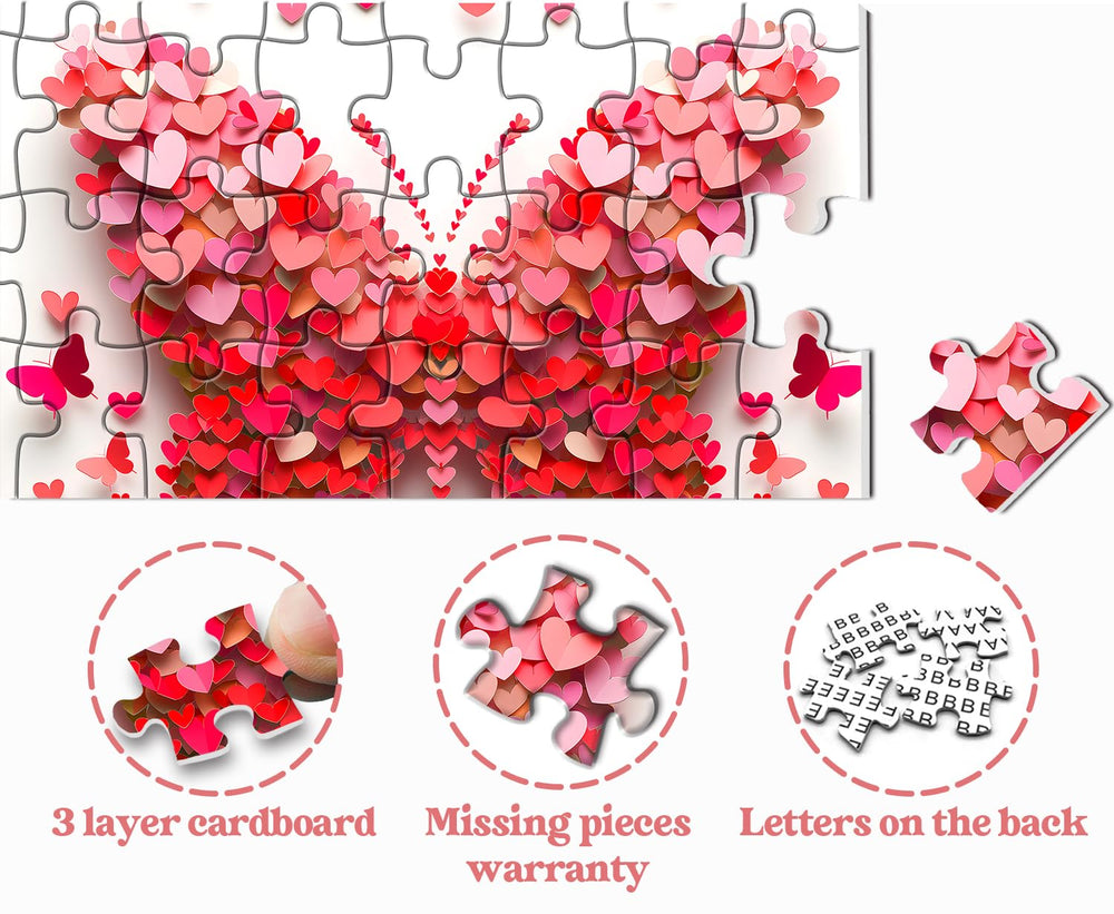 PPuzzling Valentine Butterfly Puzzle colorful butterflies form vivid love scene