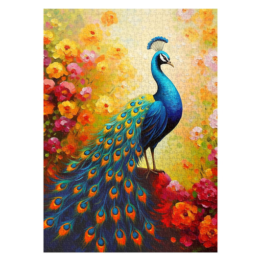 PPuzzling Vintage Peacock puzzle with 1000 pieces for relaxing, colorful play and decor