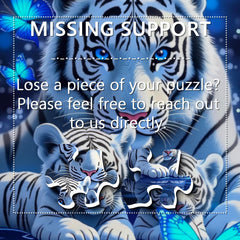 PPuzzling White Tiger family puzzle fosters cooperative play and conversation.