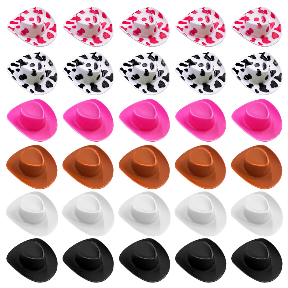 PPXMEEUDC mini western cowboy hats in assorted colors for party décor and dress-up play