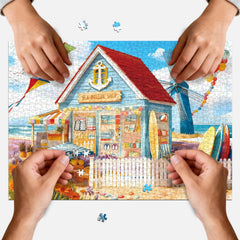 PQIKTUV seaside cottage artwork adds vibrant decor to living spaces.