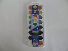 Prang shaped pans organize colors for smooth blending.