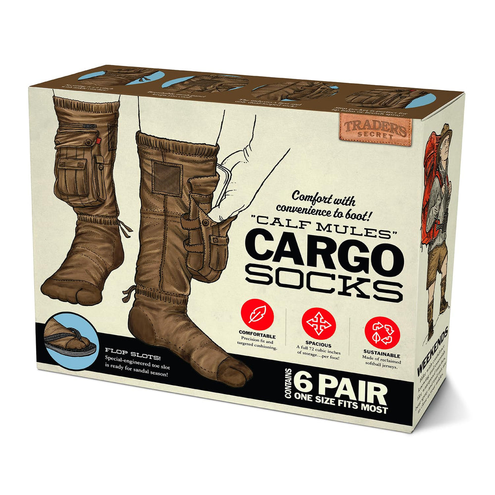 Prank-O cargo socks box front view with realistic packaging for a believable joke.