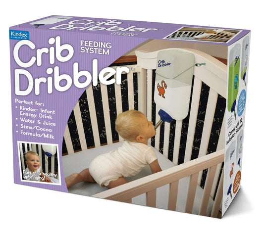 Prank-O Crib Dribbler front view, a playful empty gift box for entertaining white elephant exchanges