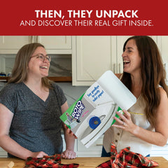 Unfolding the Roto Wipe prank box builds anticipation before the reveal.